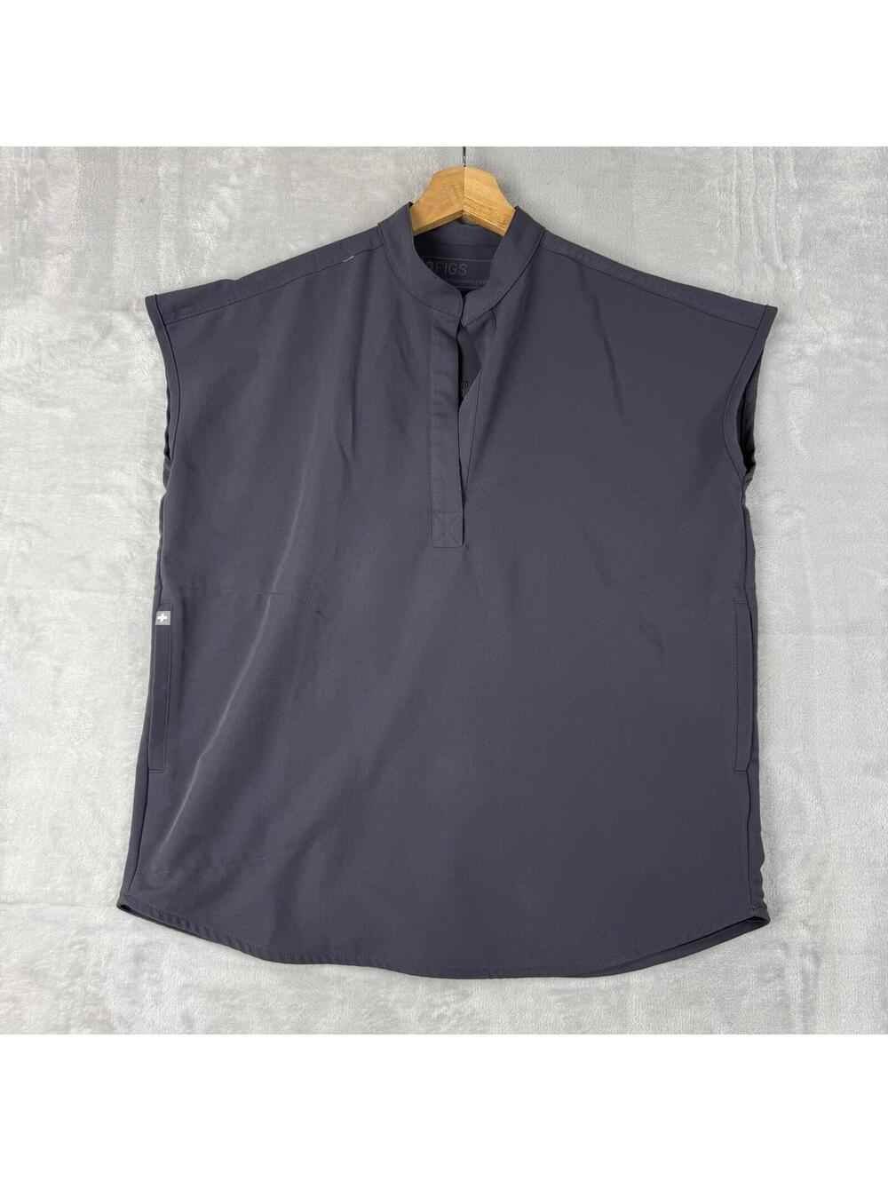 FIGS Women Rafaela Oversized Scrub Top Grey Size XXS(fit S) Technical Medical